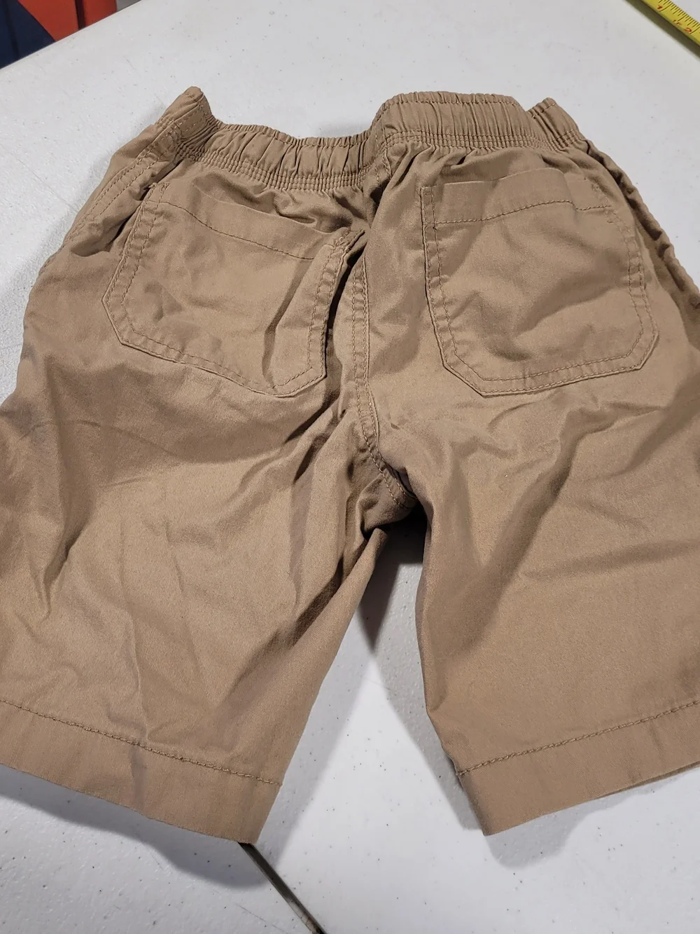 wonder nation Boys Tan Elastic Waist Flat Front Shorts